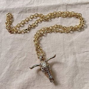 Buffalo Skull Pendant Necklace